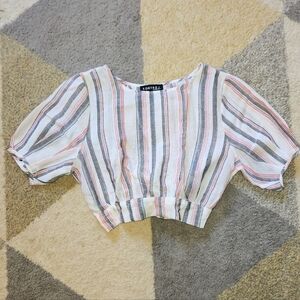Cotton Tie-Back Crop Top NWOT
